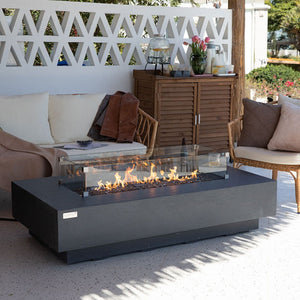 Positano Rectangular Fire Table - OFG415DG | Elementi Plus